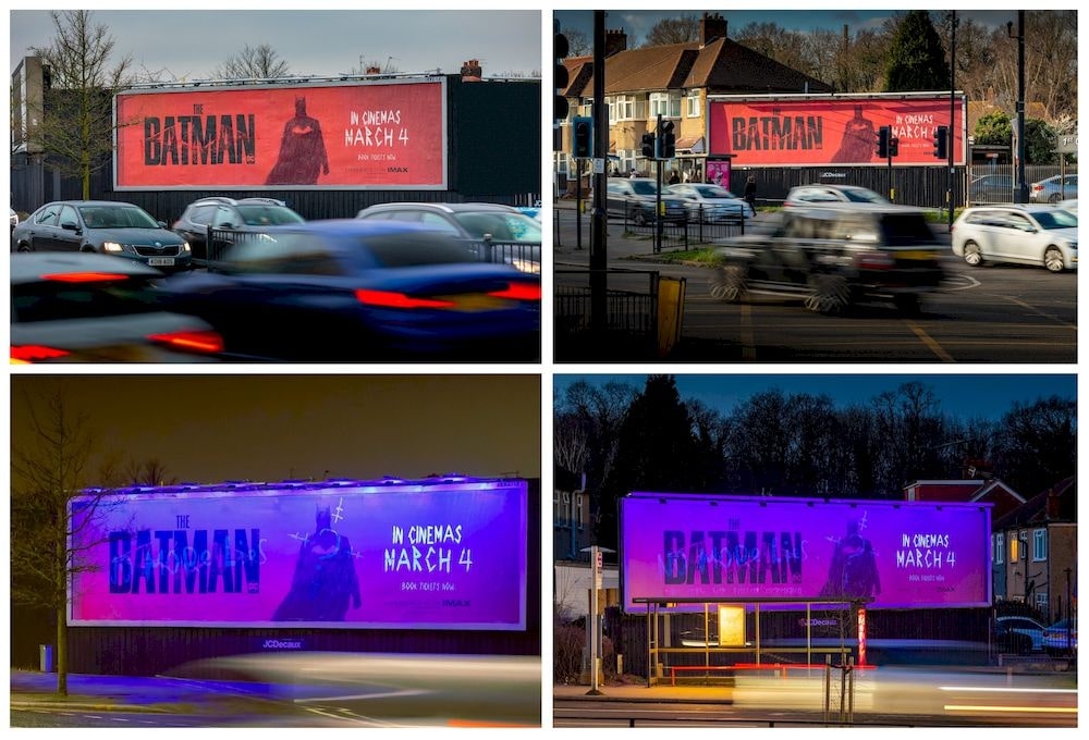 Billboard của Batman được bật mí khi màn đêm buông xuống