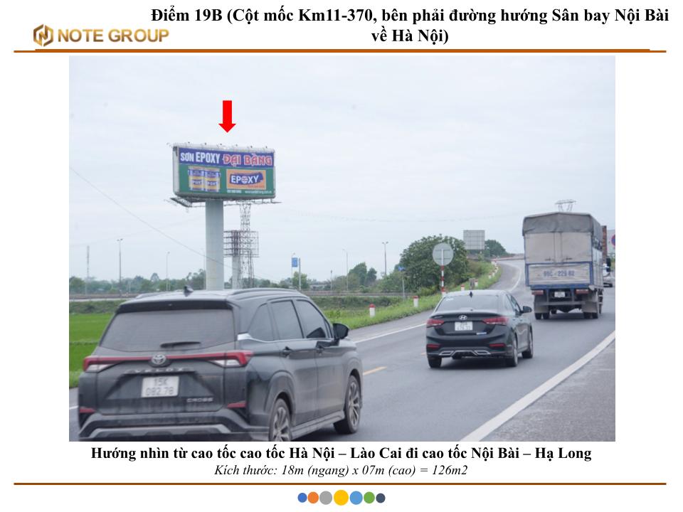 Billboard Điểm 19B – Km11-370 – Cao tốc Bắc Thăng Long Nội Bài