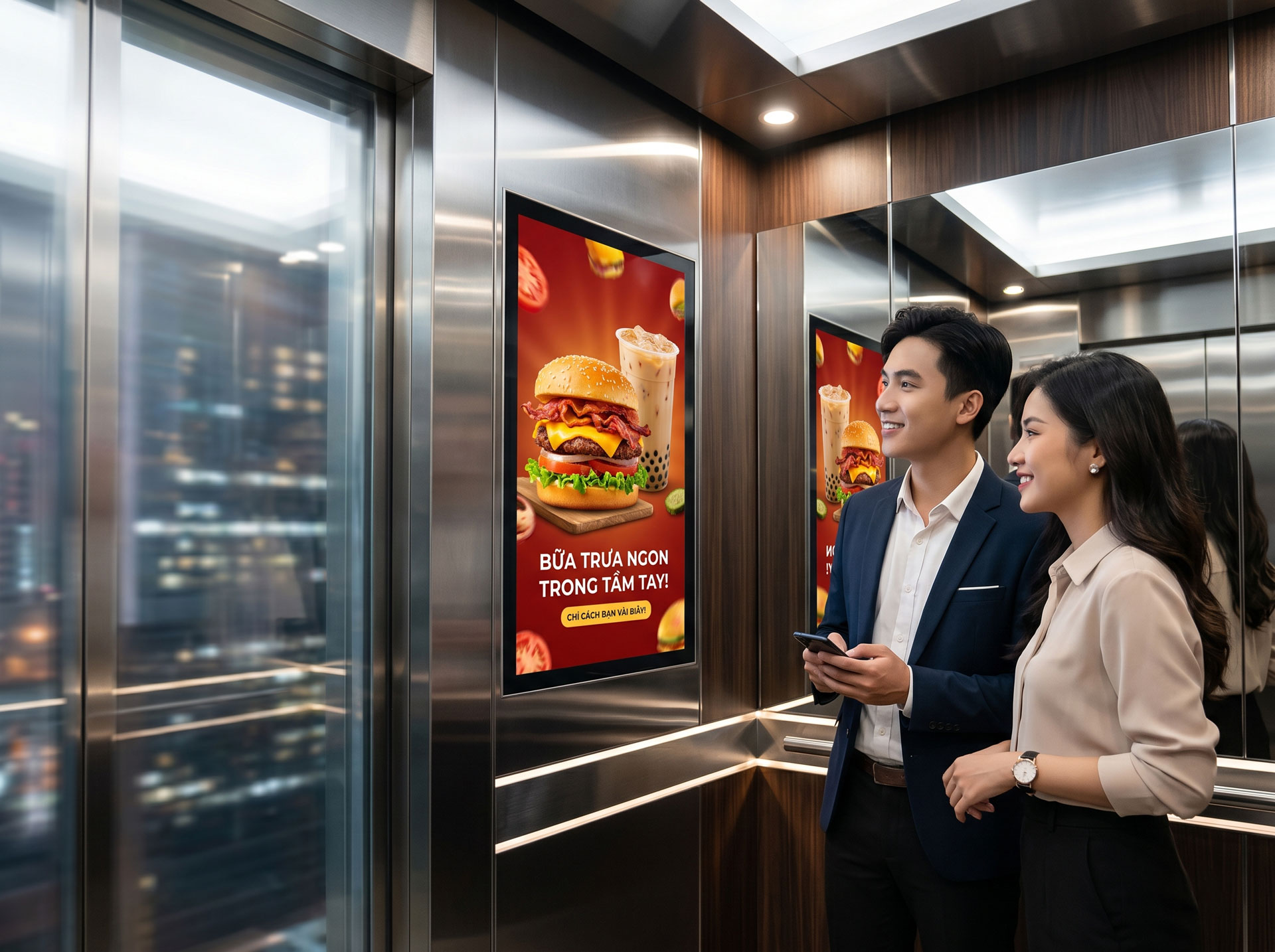 Quảng cáo thang máy cho ngành F&B